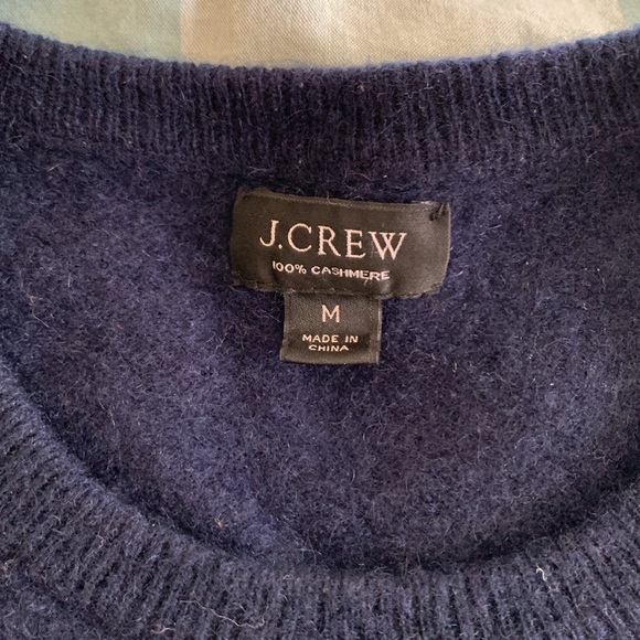 JCrew Dark Blue Navy Cashmere Sweater Size M - Picture 4 of 9
